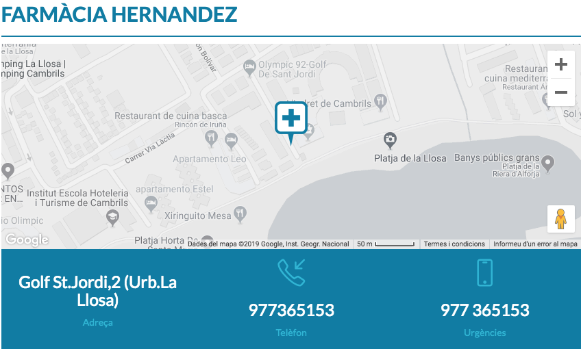 SALUT | La Farmàcia Maria Blanca Hernández està de guàrdia avui a Cambrils. La trobareu a Golf Sant Jordi 2, (Urbanització La Llosa).

#Cambrils