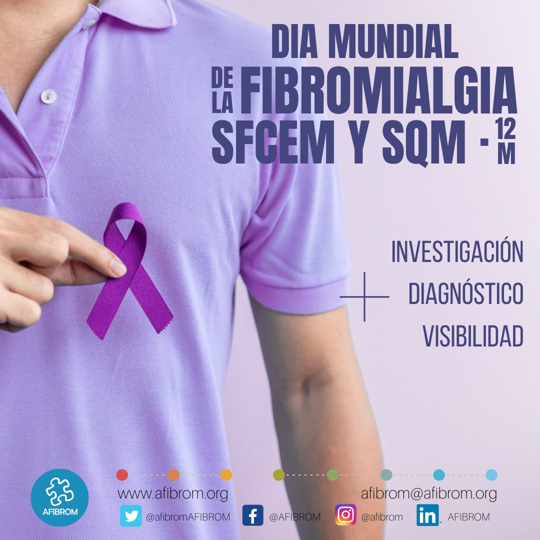 ¡Hoy se celebra el Día Mundial de la Fibromialgia y el Síndrome de Fatiga Crónica! 💜 Queremos dedicar este día a todas las personas que conviven con estas condiciones y a sus familiares y amigos. Vuestra fuerza y determinación son admirables.