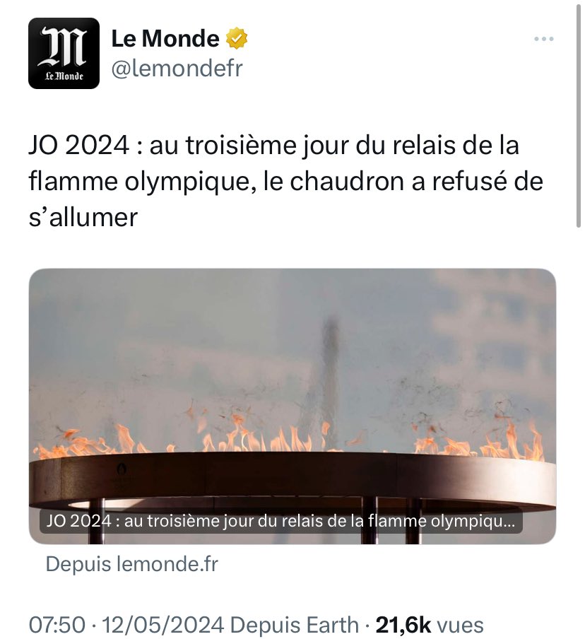 Même le chaudron olympique est en grève. lemonde.fr/sport/article/…