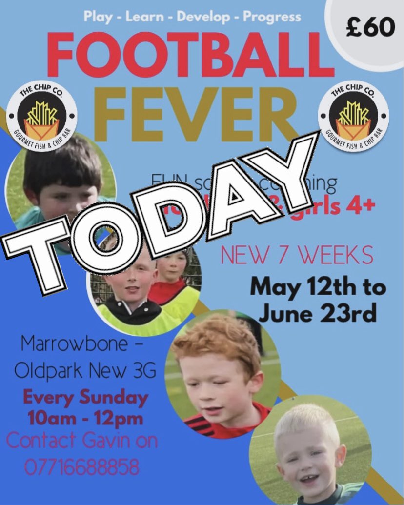 IT HAS ARRIVED and what a beautiful morning. Starts at 10am at Oldpark 3G pitch. Make sure to bring snacks, drinks and please wear suncream! We can’t wait to see you all sponsored by <a href="/ChipCompany_/">Chip Company</a>