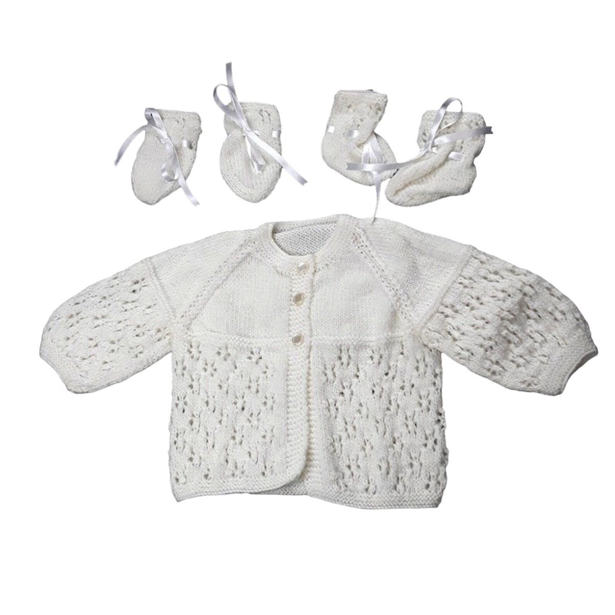 Dress your little one in this cute, hand-knitted baby matinee set! It's perfect for the warmer months, fitting 3-6 months old. Get yours at knittingtopia.etsy.com/listing/168055… #knittedbabyclothes #handmade #etsy #craftbizparty #MHHSBD #knittingtopia #babyessentials