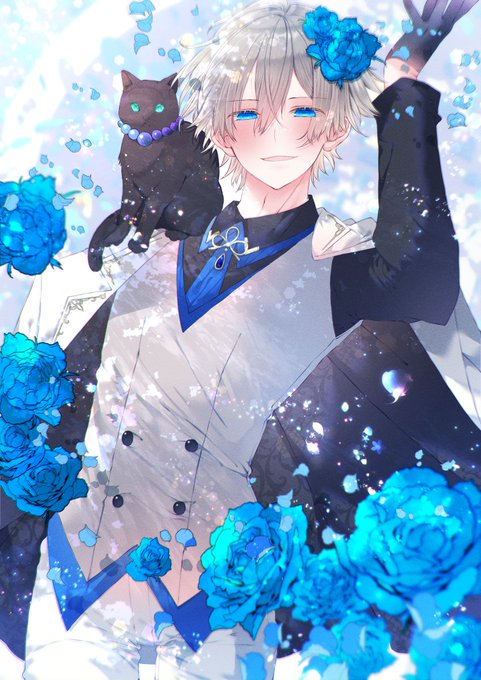 「blue rose hair flower」 illustration images(Latest)