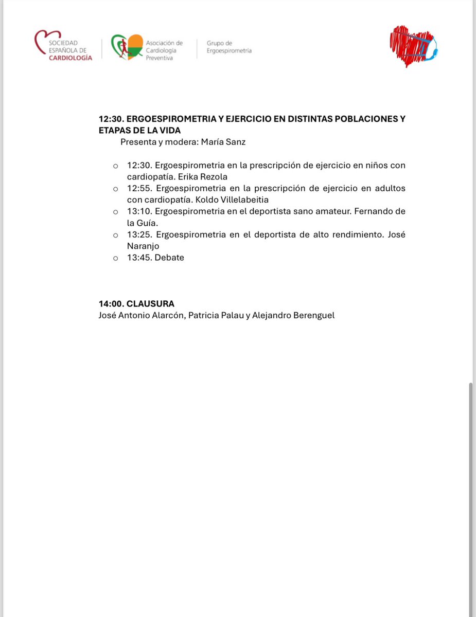 🚨Reserva estas fechas🚨 VI Reunión Anual del Grupo de Trabajo Ergoespirometría @Ergoespiro_SEC 🗓️7 y 8 de noviembre 2024 en San Sebastián‼️ Programa espectacular y grandes ponentes #ErgoDonosti2024 @preventiva_SEC @ResiSec Inscripciones aquí🔗: secardiologia.es/agenda/2867-re…