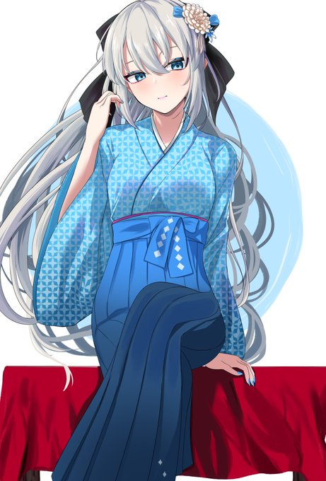 「hakama skirt very long hair」 illustration images(Latest)