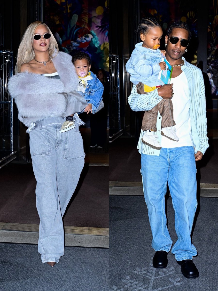 Rihanna and A$AP Rocky  with their sons tonight