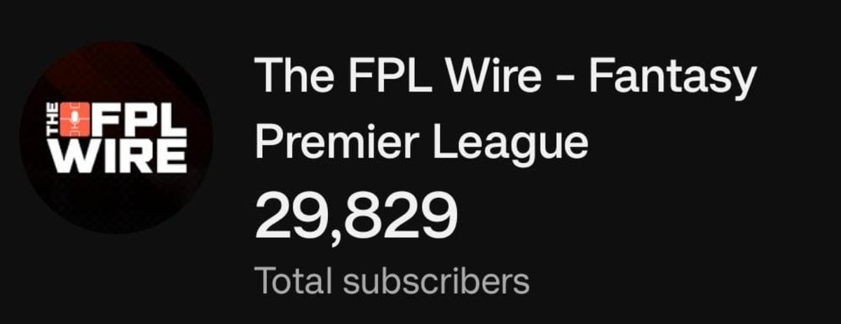 At this moment, we're exactly 171 subscribers away from our 30,000 subscriber goal.

<a href="/ZopharFPL/">Zophar</a>, <a href="/Pras_fpl/">Pras</a> and I would love to achieve that before the end of the season and would love your help to get there.

Click below (and/ or share) to help us? :)

youtube.com/@TheFPLWireFan…