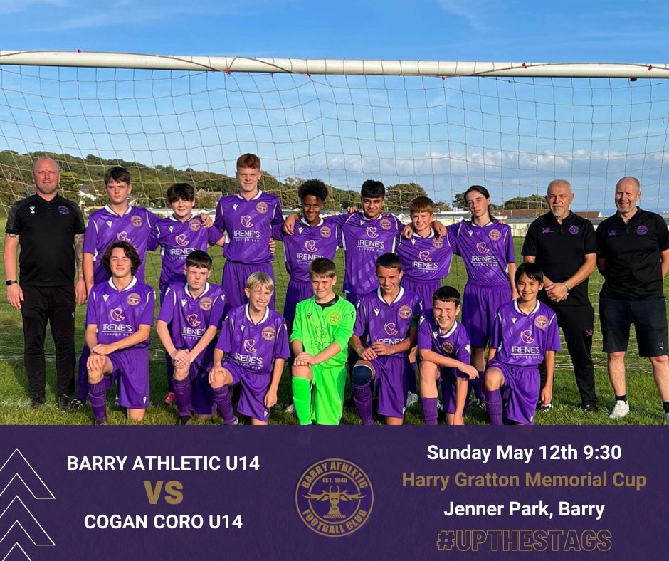 📢 Its cup final day for our u14s! Head down to Jenner Park this morning to cheer them on in the Harry Gratton Memorial Trophy 💜

🆚 Cogan Coronation
📍 Jenner Park
⏰ 9:30

#BAFC #UpTheStags #LanYStags 🦌