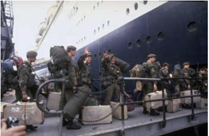 chris_pinn's tweet photo. 42 years ago today #1WG embarked the QE2 prior to sailing south.  Who would know just 27 days later we would lose so many young men on the Sir Galahad.

#Falklands
#sama82
#GHFalkands
#FalklandIslands
#OTD in 1982 https://t.co/Tkp19QKBGX