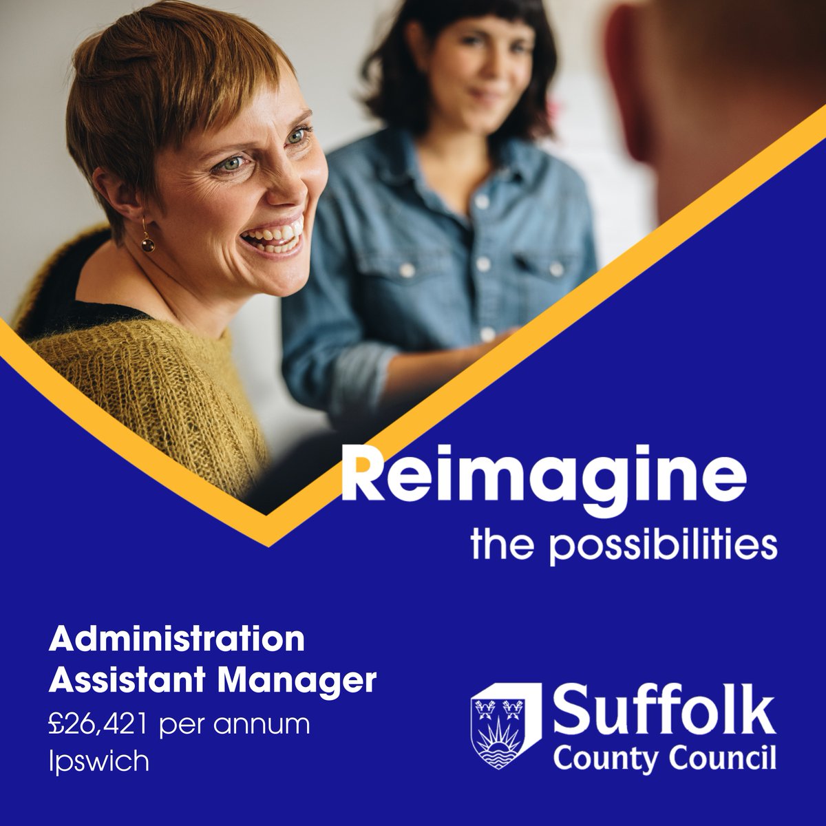 Administration Assistant Manager
@suffolkcc - Ipswich IP1 2BX / Hybrid 
£26,421 pa (pro rata if P/T)
37 hpw, Flexible working options, Permanent

For more info and to apply for this job, please visit:
suffolkjobsdirect.org/#en/sites/CX_1…

#SuffolkJobs #suffolkjobsdirect