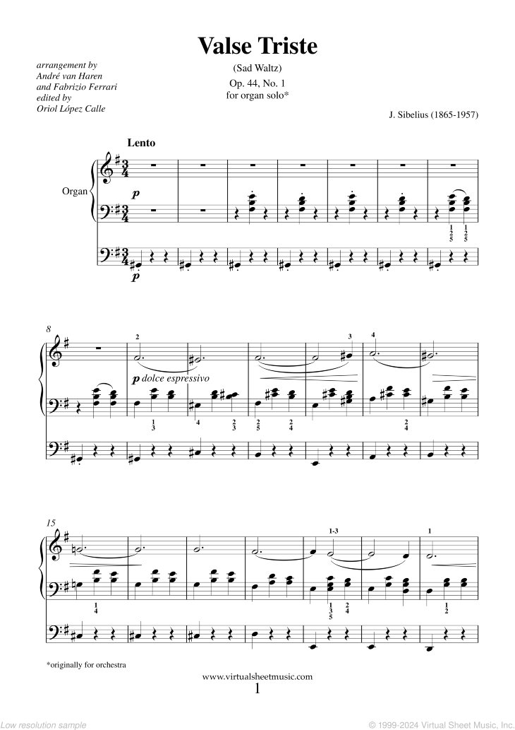 Just published: Valse Triste Op.44 No.1 virtualsheetmusic.com/score/ValseTri… #sheetmusic #classicalmusic #organ