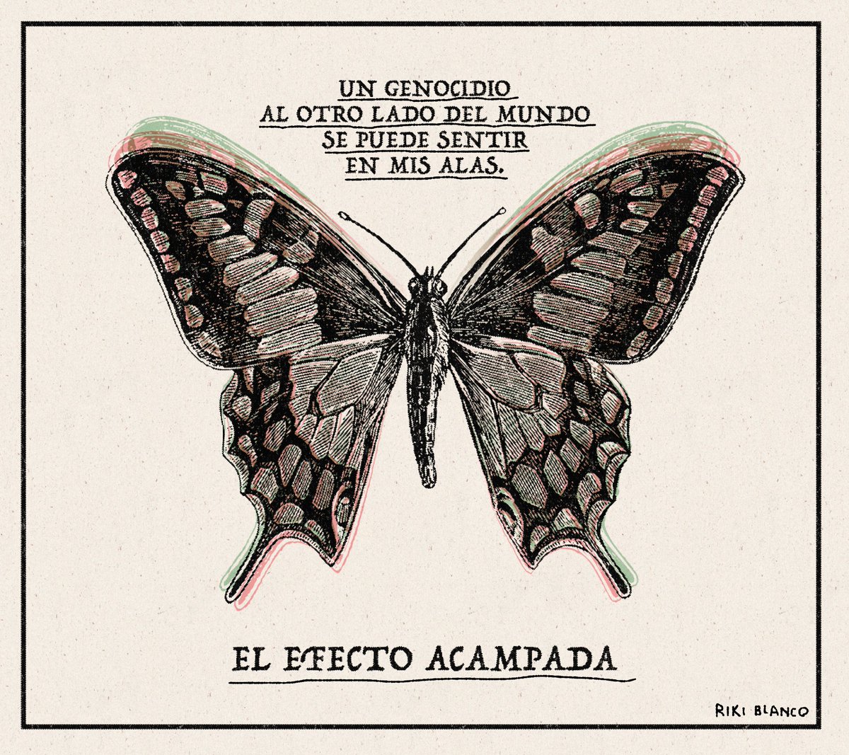 Todo mi apoyo a las acampadas contra la barbarie. Mi viñeta de hoy en El País. #CeasefireNOW
