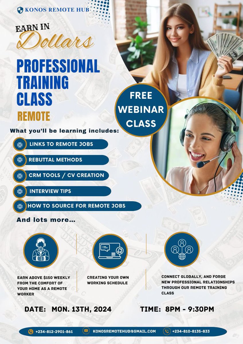 We are having a free Webinar class for anyone interested in working remotely (NOT FOREST, NOT CRYPTO). Zoom class is tomorrow 13th. Kindly repost someone on your list might need this. ITS FREE WEBINAR CLASS Join other on on WhatsApp group chat.whatsapp.com/Im1uFO2mW5K7Jz…