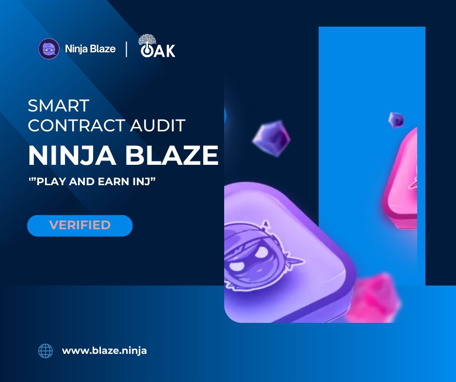 Just recently @NinjaBlazeApp passed @SecurityOak's audit of Double's latest game! 

Looking ahead to Lootbox, Lottery. Play and win #INJ. Ninja Blaze building on #Injective 

📜Read more in the report: github.com/oak-security/a…