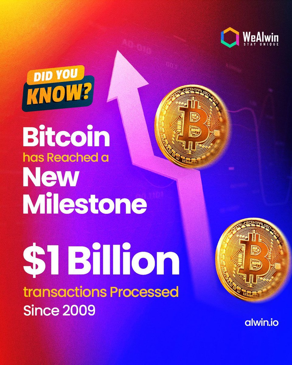💡Did you hear the #news?

💸Move over stocks, #Bitcoin is the new hot #investment! With over $1 BILLION #transactions processed, the #future is looking bright for this #digitalcurrency!

Reach us: buff.ly/2VDysXO

Follow @AlwinTechnology...for more insights🤙