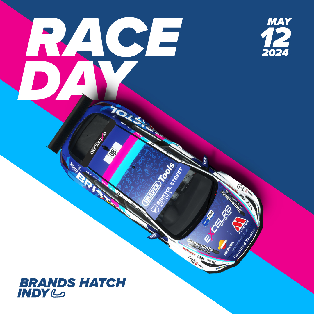 RACE DAY 🏎️ Rounds 4, 5 & 6 of the @BTCC season are happening today! Don't miss out on any of the action by watching on ITV4, TikTok or by following timings on TSL 📲 #BristolStreetMotors #EXCELR8 #BTCC #BrandsHatch @Excelr8M