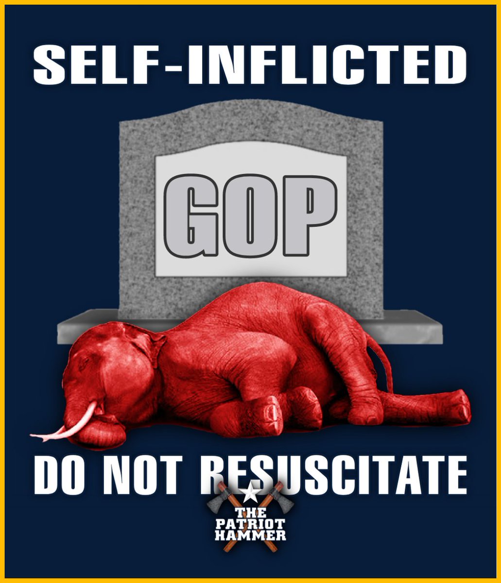The Republican Party @GOP is dead.☠️ Self-inflicted by the UNIparty and enabled by other cowardly Republicans in the @GOP House and Senate. GOPe Mush RAT 🐀 #SELLOUT, faux Christian and ally of Evil @SpeakerJohnson 🇺🇦 🏳️ is responsible.