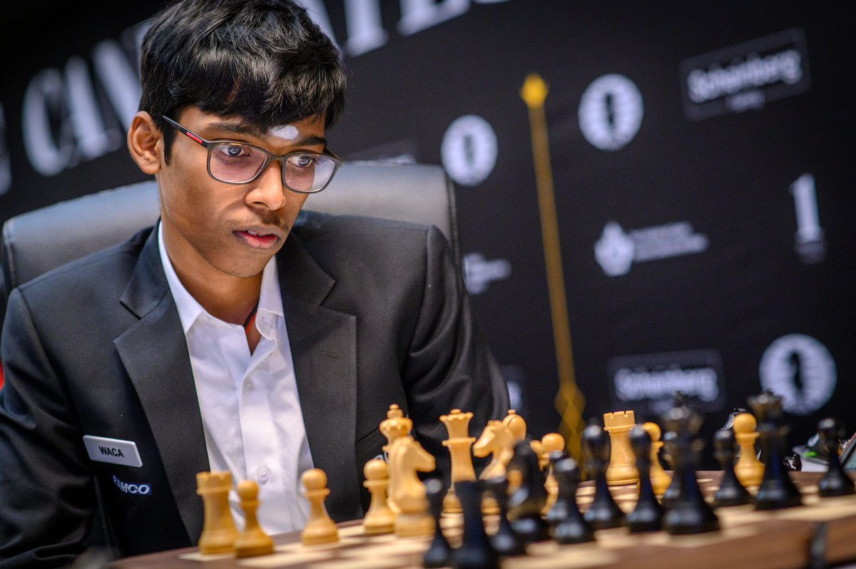 Congratulations to @rpraggnachess on an impressive victory over Magnus Carlsen at the Grand Chess Tour! Your dedication and skill continue to inspire. Looking forward to seeing more of your incredible games in the future! #GrandChessTour