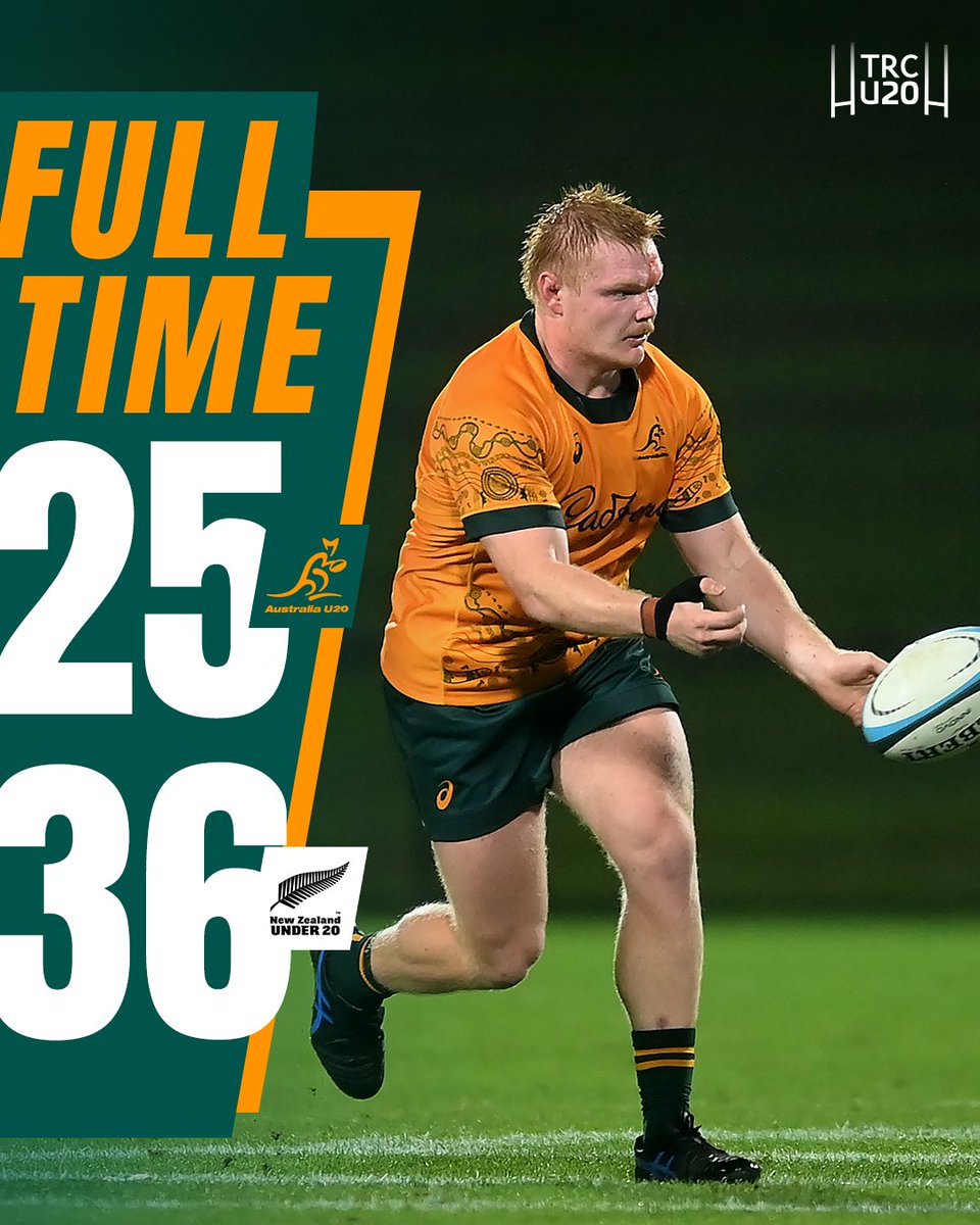 Full time on our U20’s Rugby Championship. Congratulations to @NZRugby on taking out the inaugural #TRCU20 🤝