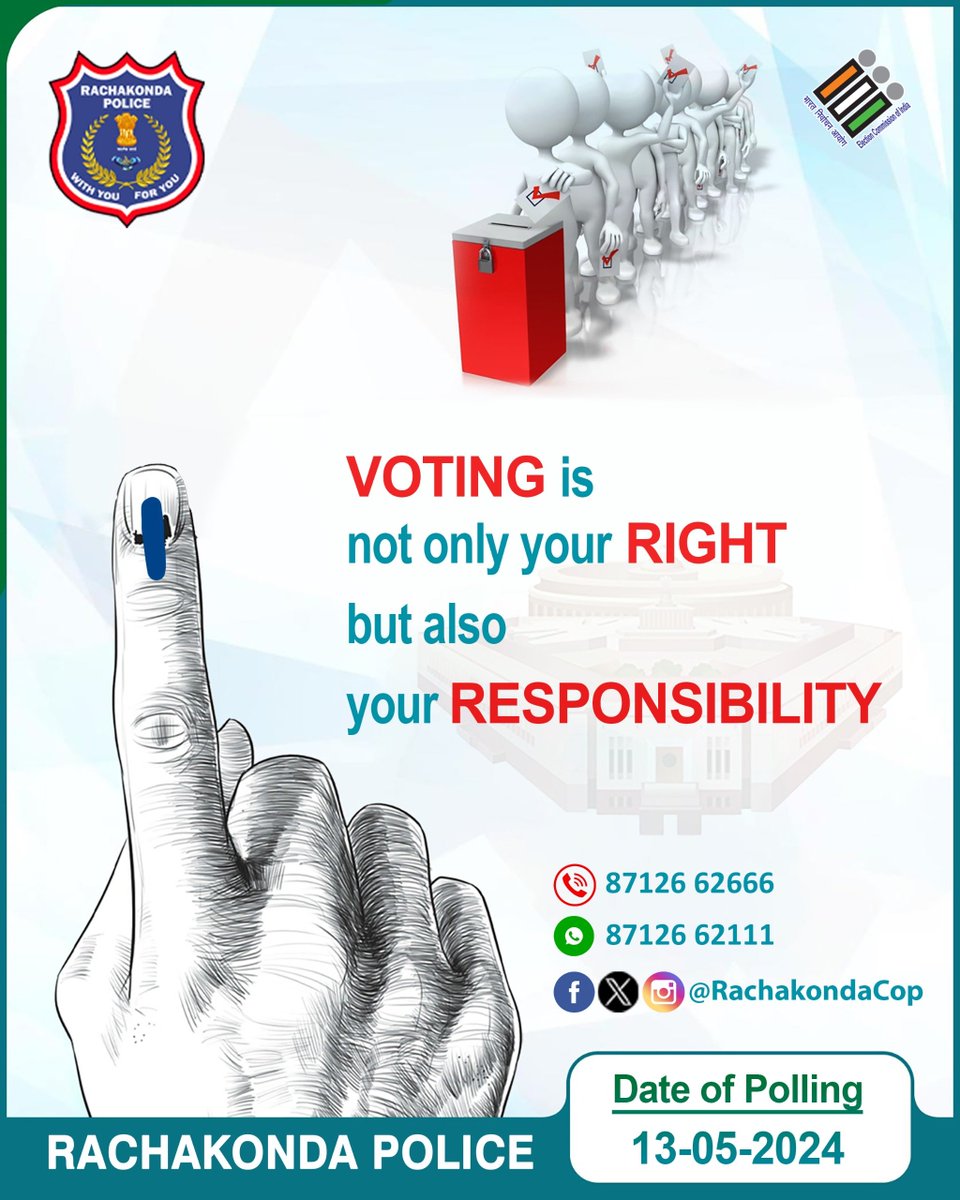 #Voting is not only your #Right but also your #responsibility.
#YourVote 
#YourVoice
#YourFuture

#ElectionCommissionOfIndia #Elections2024 #ParliamentElection2024