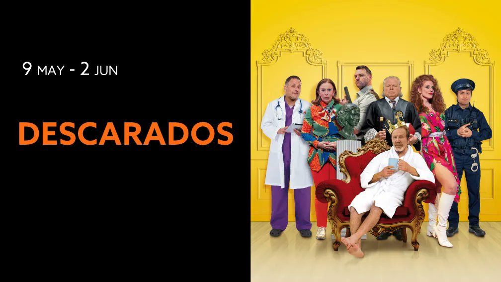 Hasta el 2 de junio se puede disfrutar de Descarados, la obra del Nobel Dario Fo, que representa la compañía @IMPREBIS en el @fernangomezCCV . Una comedia de mucho 'e-mérito'. Para hablar de ella nos acompañan el actor @juaningea y el director Santiago Sánchez.
