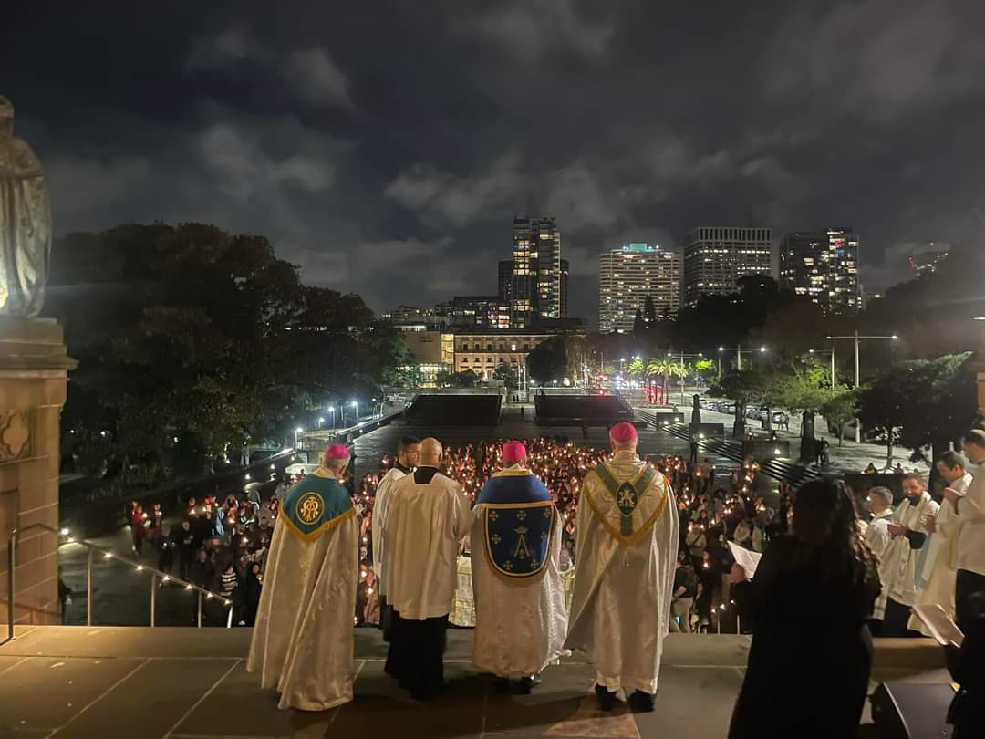 SYDNEY 

Archbishop Anthony Fisher leads a candle lit procession in honour of Our Lady of Fatima at St. Mary's Cathedral.