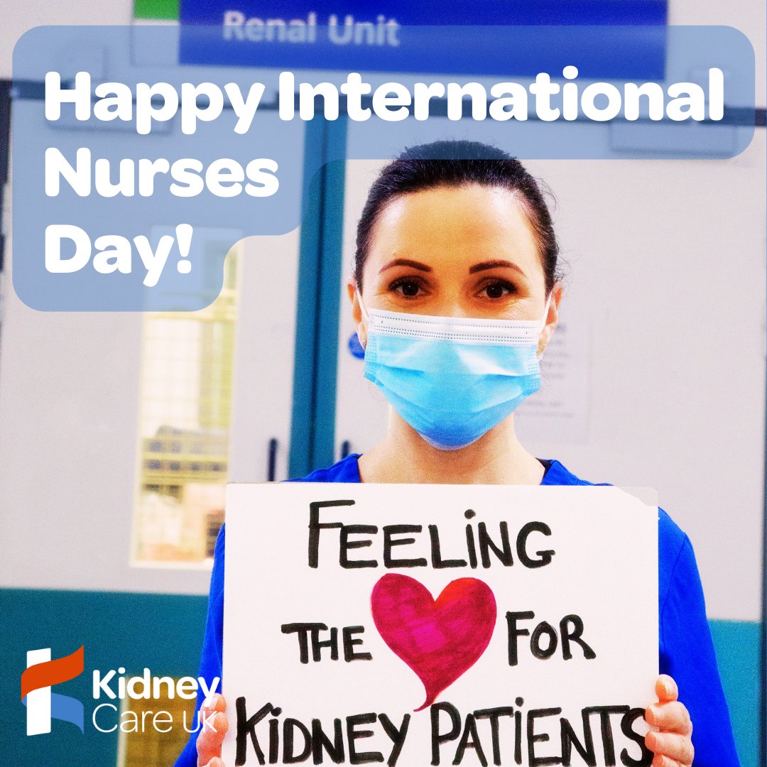💛 Happy #InternationalNursesDay from all of us at #KidneyCareUK! A huge thank you for the dedication, care and support #nurses give us so that we can all live a brighter future 🌟 👀 If you know an amazing #nurse in your life, tag them in the comments or retweet! #CKDSupport