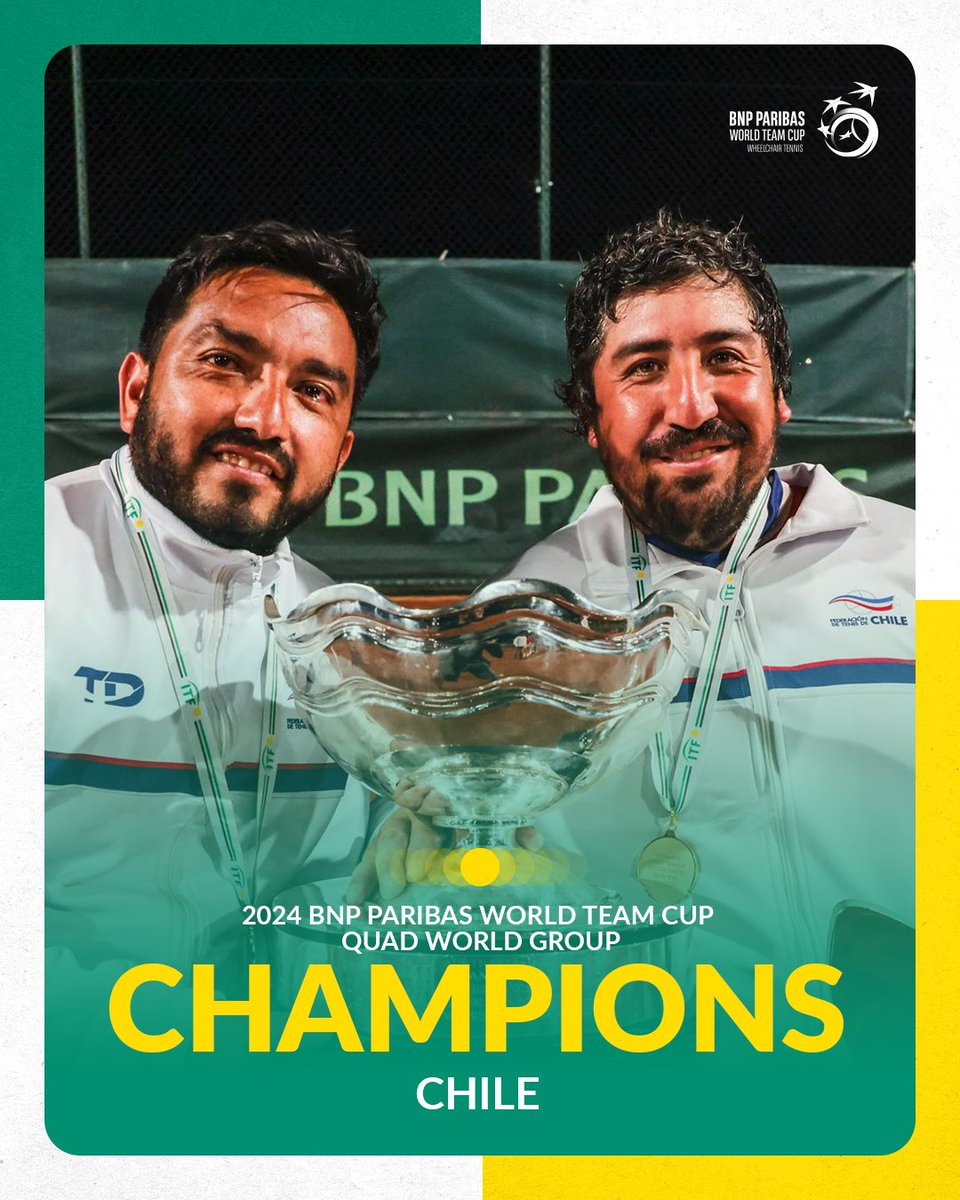 🇨🇱 CHAMPIONS 🇨🇱 Chile become 2024 BNP Paribas World Team Cup Quad World Group champions for the first time in history 🏆 #WorldTeamCup | @Ftch_oficial