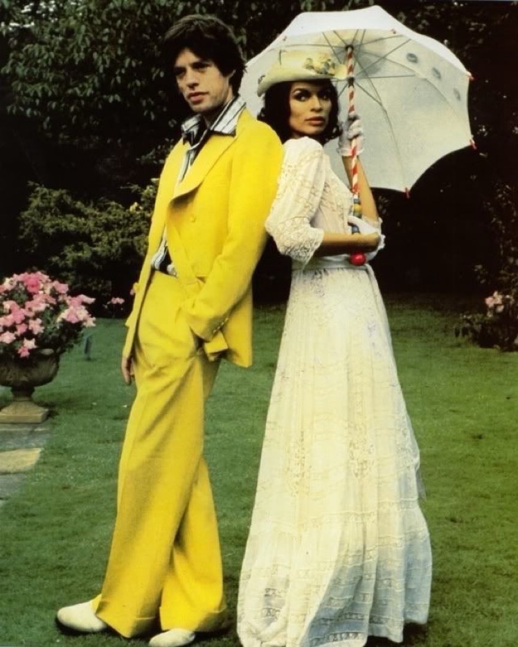 12 May 1971. Rolling Stone Mick Jagger married the stylish, Bianca Perez Morena de Macias, in St Tropez, France. It was one of the most iconic and heavily publicised weddings of the 1970s. The union lasted for 7 years.