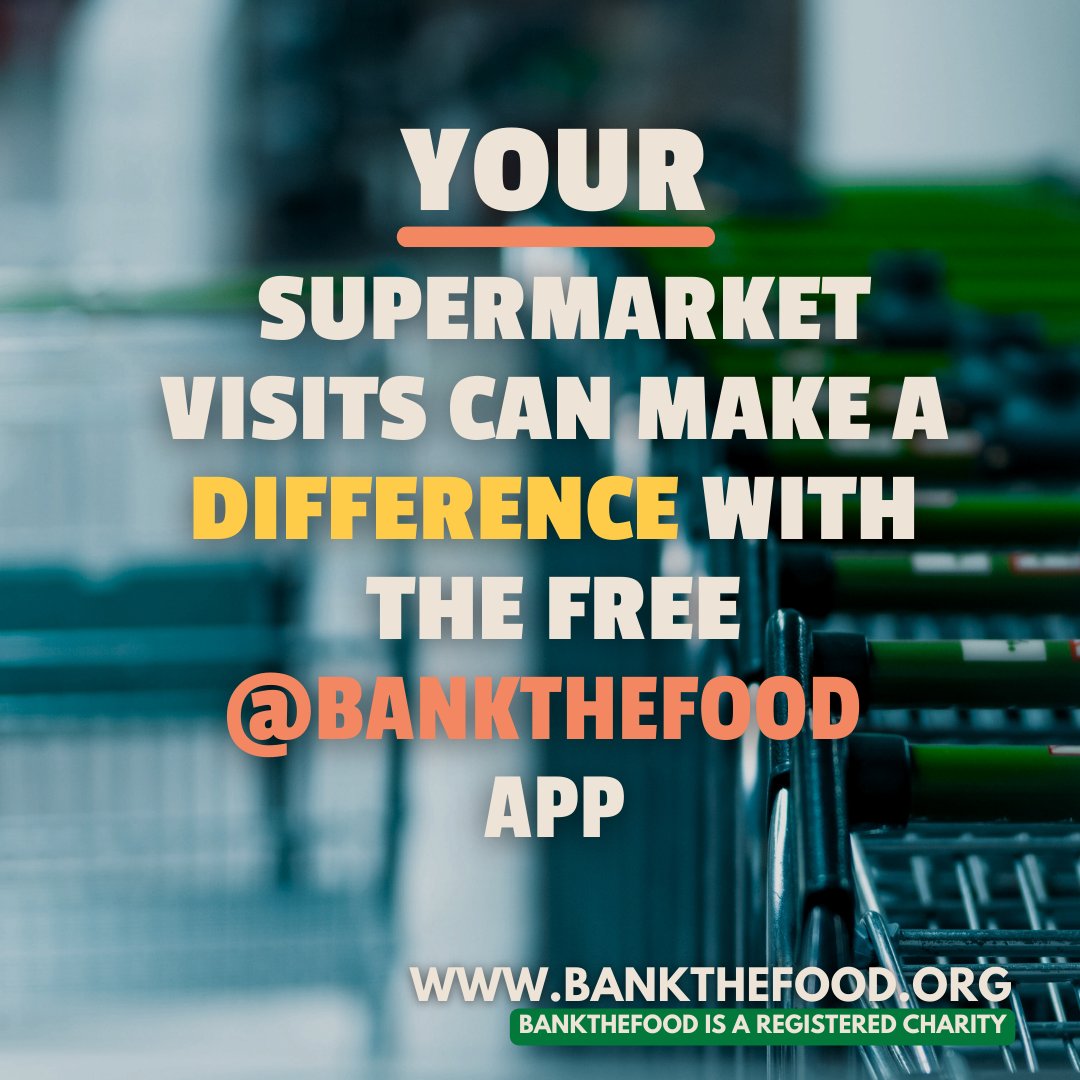 🥫 Make your Supermarket visits count! 🛒 Download the free BanktheFood app today and receive real-time alerts on what your local food bank needs. 🌍It’s not right that anyone faces hunger in the UK. Let's make a difference together. #BanktheFood