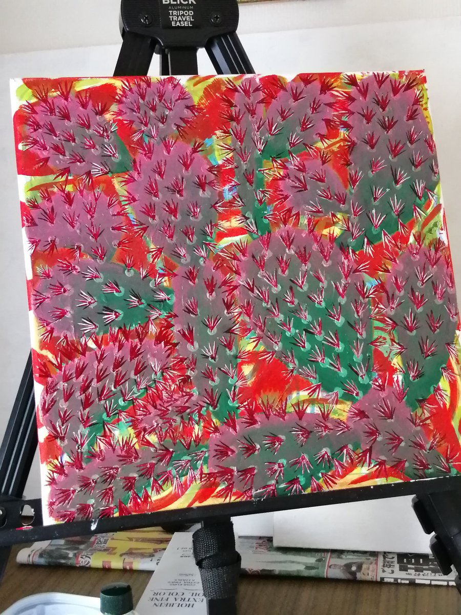 #paintprogressing
#油彩画制作過程
#plantsart
#cactus 
#サボテン
もう一刺欲しいところか🖌️🤔?
考え中