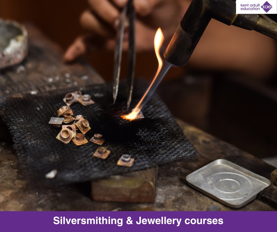 Enjoy a new hobby and learn how to make unique jewellery you can treasure on our Silversmithing & Jewellery courses. You will learn how to use specialist equipment and techniques to create different styles of jewellery. Book here: ow.ly/85BM50RqUFA #Kent #AdultEd