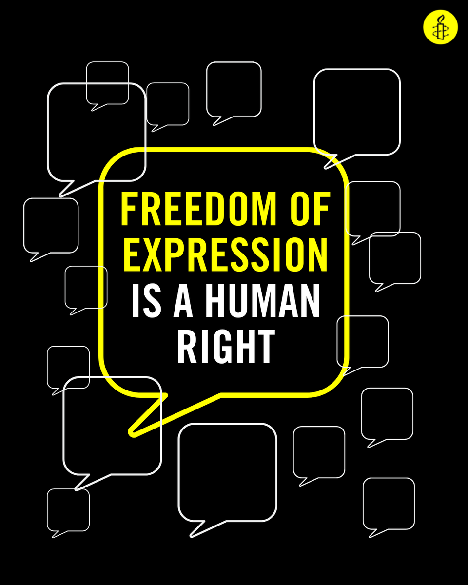 amnesty_zim's tweet photo. Your voice matters. 📢🗣️

You have the right to say what you think, share information and demand a better world. 

You also have the right to agree or disagree with those in power, and to express these opinions in peaceful protests.  

Freedom of expression is a human right.✊ https://t.co/nHFhgET1QN