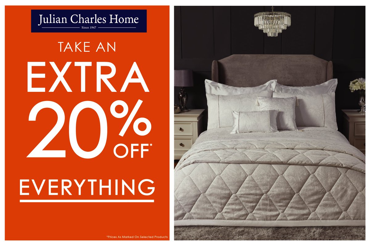 Treat yourself this weekend with an extra 20% off EVERYTHING at Julian Charles! 🏡 #Chatham #Medway #Dockside #JulianCharles