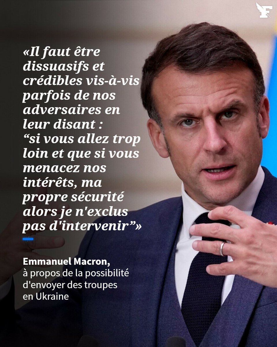 Emmanuel Macron ajoute espérer «qu’on n’aura pas à partir en guerre». →lefigaro.fr/international/…