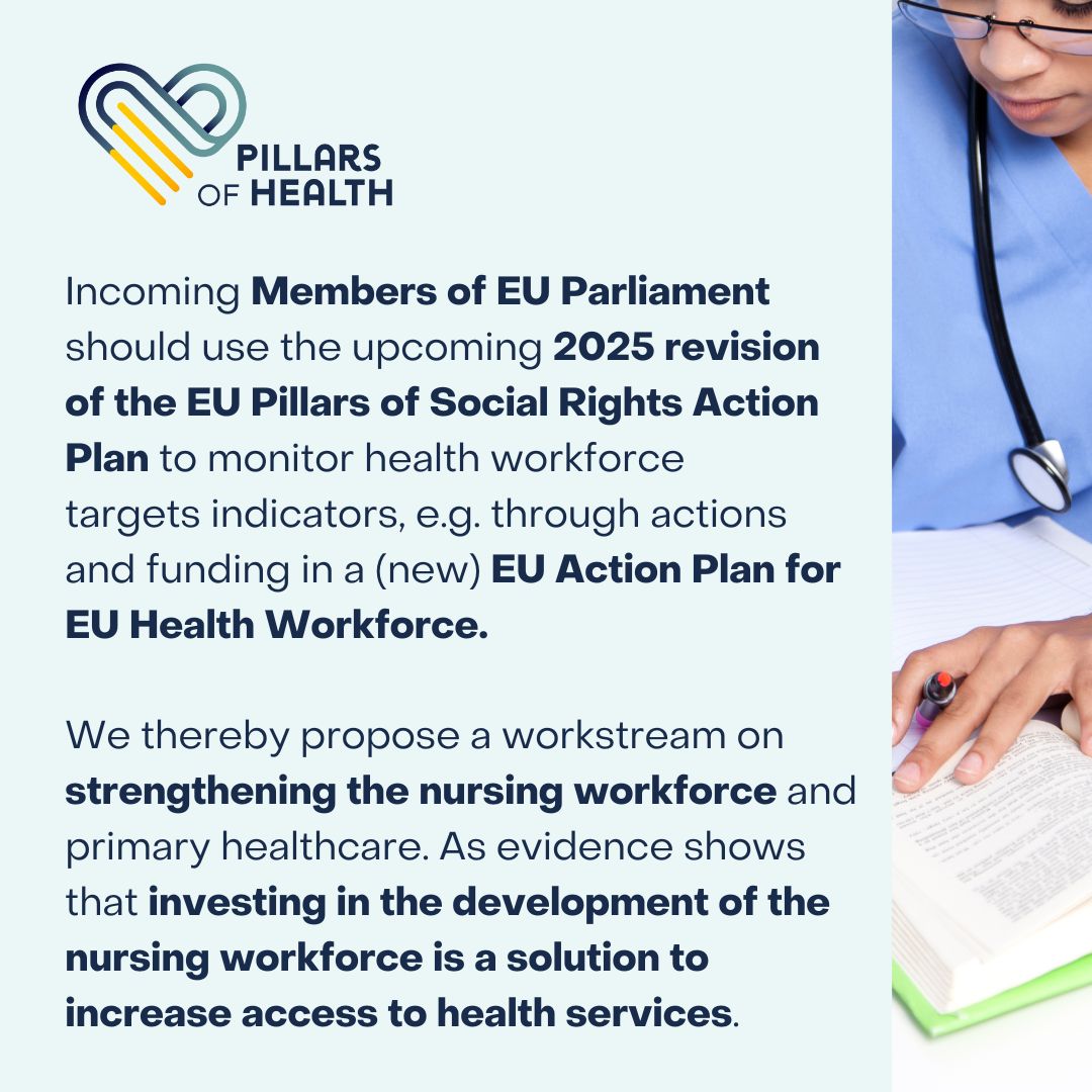 On International Nurses Day 2024, we call attention towards momentum for action on the health & care workforce, to strengthen this workforce - including nurses - in Europe. Read our white paper: wemos.org/en/white-paper… @ICNurses #PillarsofHealth #IND2024 #OurNursesOurFuture