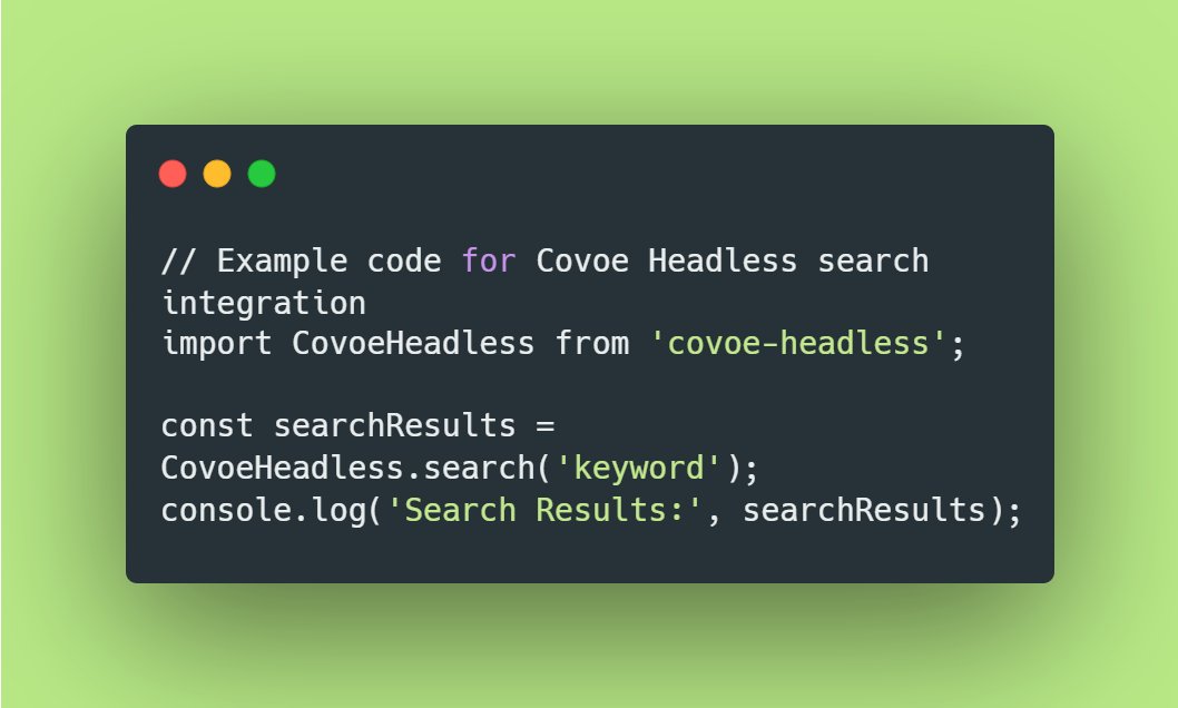 nrachabathuni's tweet image. Discover seamless search integration with Covoe Headless! 🌐🔍 Enhance user experience and streamline content retrieval with this snippet
#CovoeHeadless #SearchIntegration #WebDevelopment #Coding #HeadlessCMS #SEO