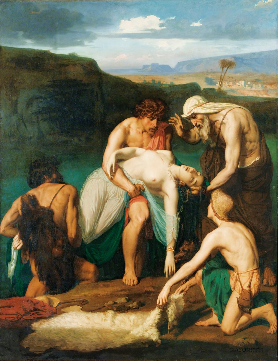 'Zenobia Found By The Shepherds On The Banks Of The Arax'
{19th century}
By ~ Felix-Henri Giacomotti