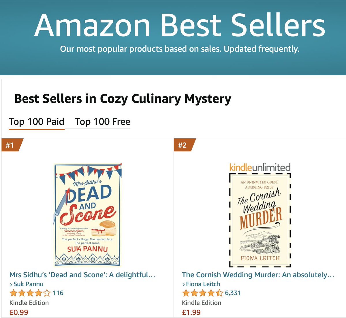 Currently topping the 'Cosy Culinary' charts on Kindle!
#DeadandScone #cozymystery #crimefiction