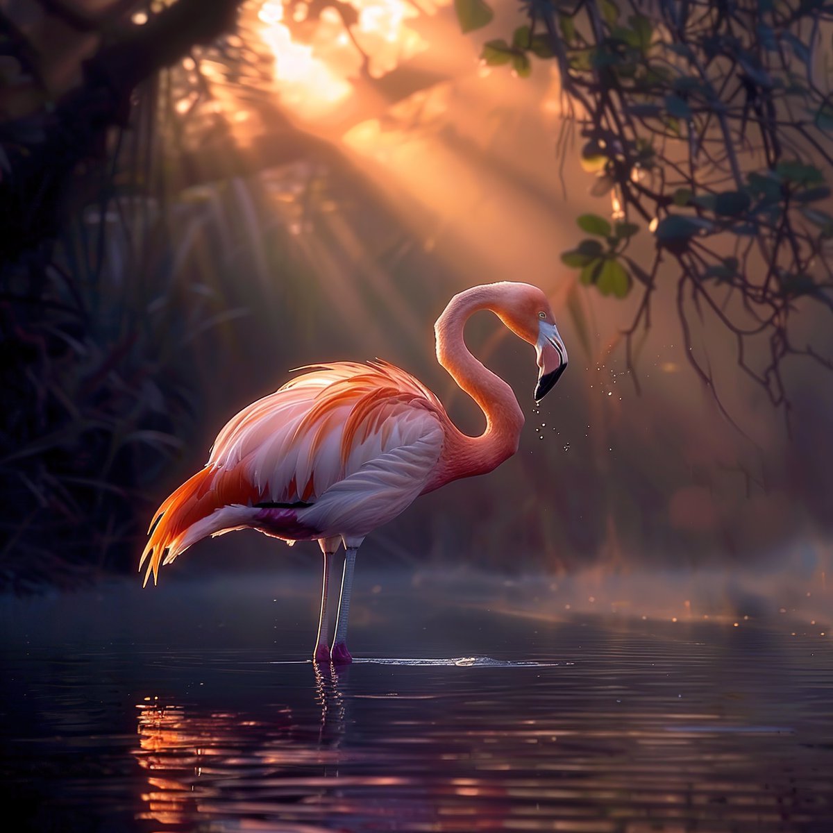 @HUAWEI_TECH4ALL The graceful posture of a flamingo by the water exudes harmony and tranquility throughout the entire scene. Whether in natural landscapes or embodied by living creatures, such beauty is worthy of our cherishment and protection.#Tech4Nature AI tools:midjourney author：DAHU