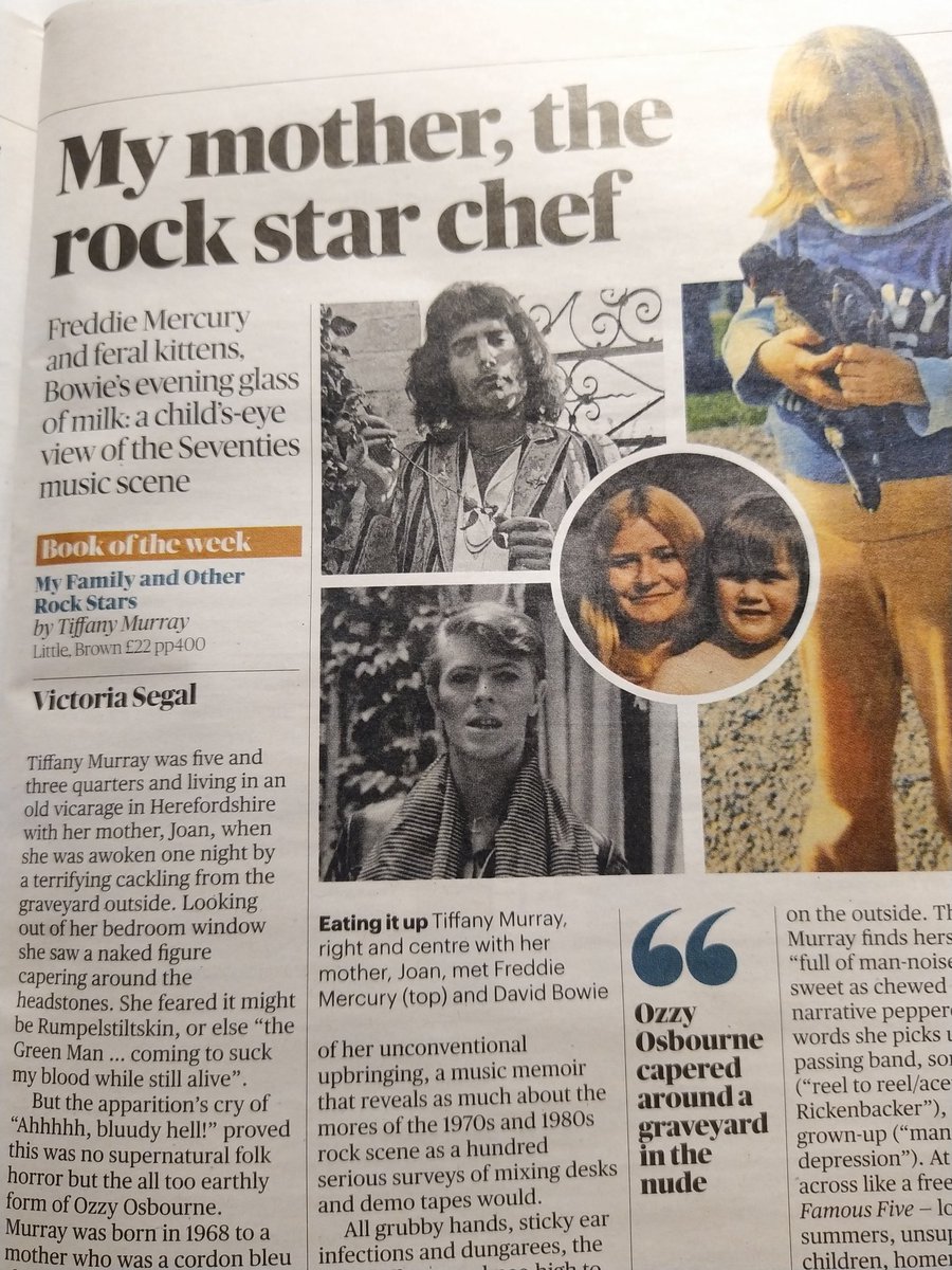 My Family and Other Rock Stars is book of the week in the Sunday Times. Blimey. A review by Victoria Segal that perfectly captures what I was attempting in this memoir form, and gives such a gorgeous nod to my mother, Joan. Yeah, yeah, tears were shed. Thank you #ElvistheChicken