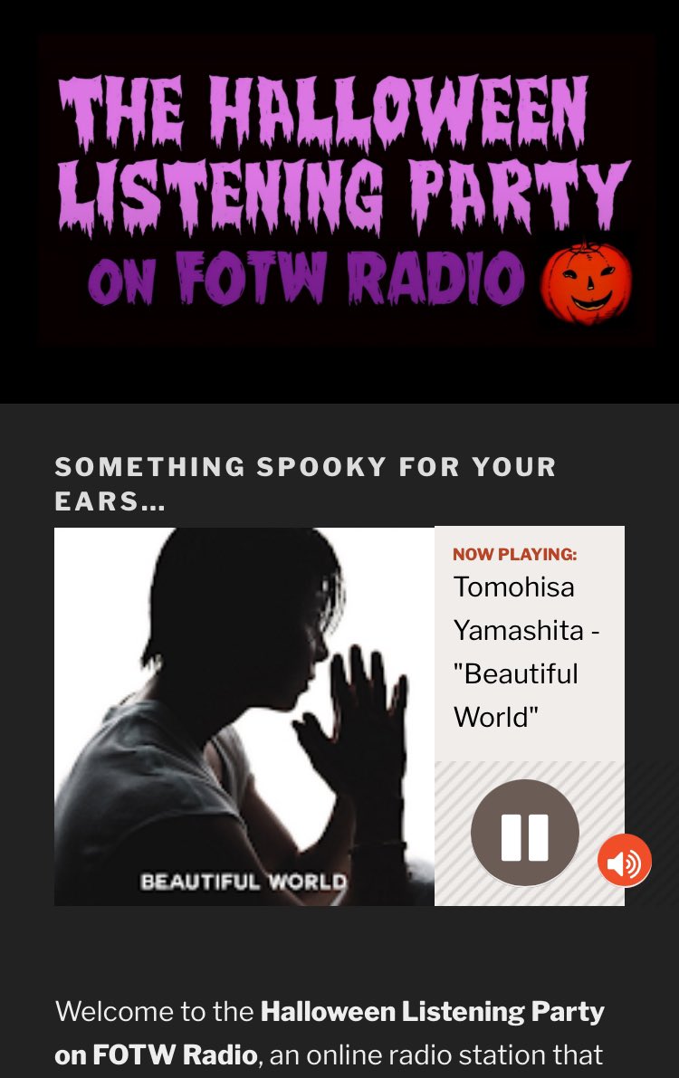 🇦🇺シドニー🎃📻さん
HalloweenListeningParty.
#Halloweenradio @fotwradio
Thank you so much.😊💕
#山下智久
#TomohisaYamashita
#BeautifulWorld 大好きな曲🙌🙌🎃📻
ありがとうございます😊♡
halloweenlisteningparty.com