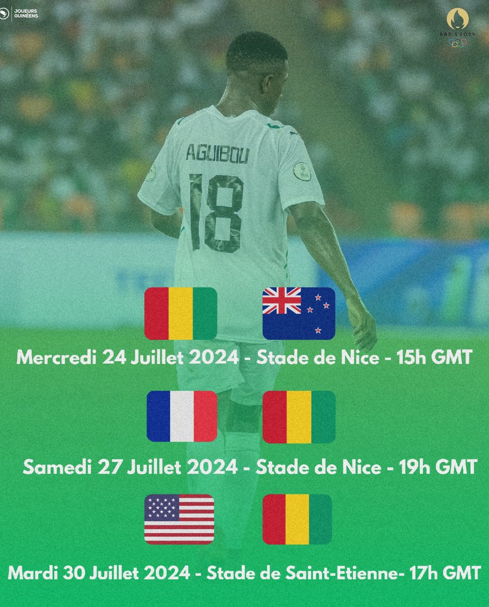 🐘🇬🇳|| Voici le calendrier complet du Syli U23 dans le cadre des JO de Paris. Aucun match ne sera joué dans la capitale française.