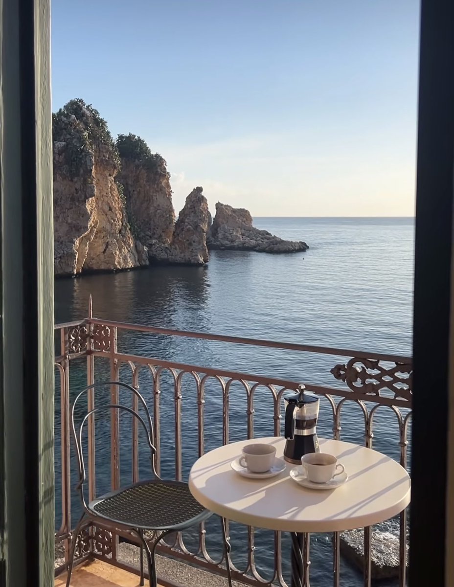 Morning coffee under the golden Sicilian sun