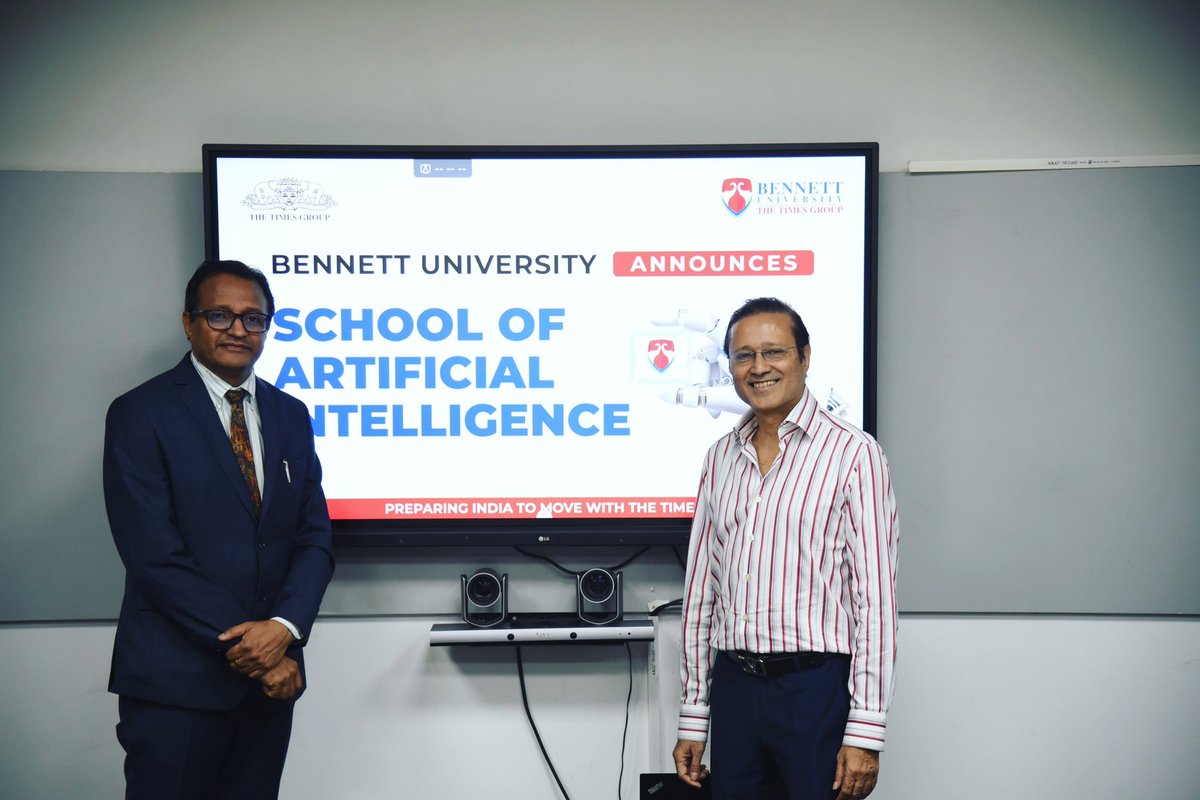 In order to meet the demand for AI experts, we introduce School of Artificial Intelligence at Bennett university,where students won't just learn to use AI, but have the ability to create their own AI platforms. Preparing India To Move With The Times! #ArtificialIntelligence