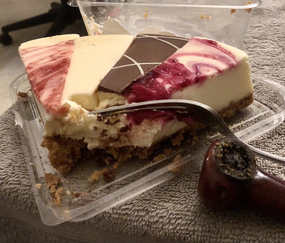 Just remembered I have cheesecake and weed. Well, I knew about the latter. But cheesecake!