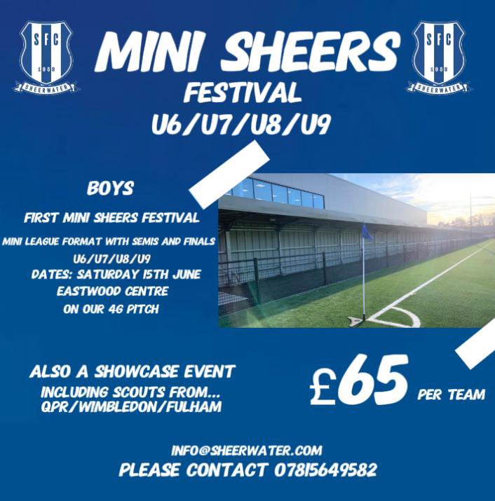 Email: info@sheerwaterfc.com for info or to sign up ⚽️💙✅👏👌