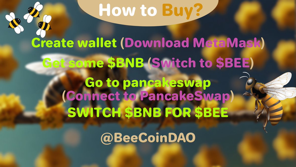 Do you want to know how to purchase a token $BEE ? Then this post will definitely be useful to you!🐝🐝🐝 @BeeCoinDao ↓↓↓