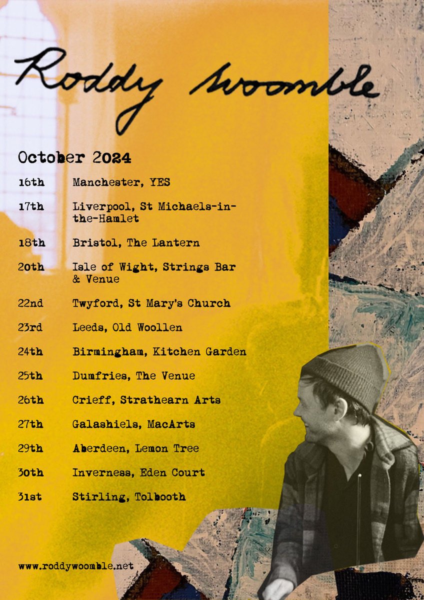 Roddy heads out on tour again in October! - tickets on sale now - linktr.ee/roddywoomble
