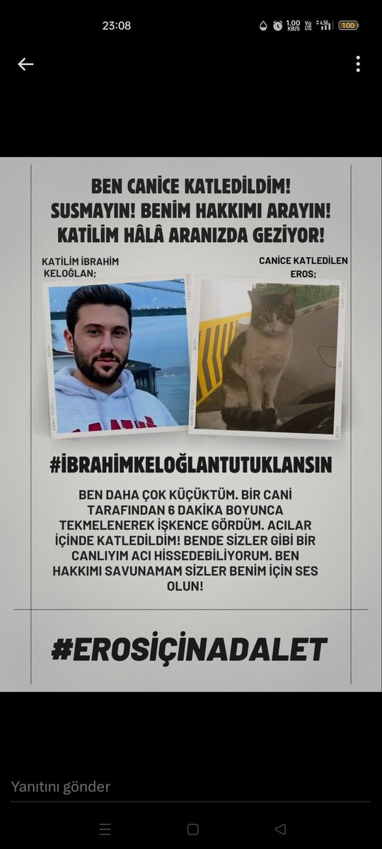 İnsan kılıklı varlığı cezalandıran kadar devam. Hep paylaşacağız. SİZDE PAYLAŞIN . #ibrahimkeloğlantutuklansın  gündemden düşmesine izin verme.