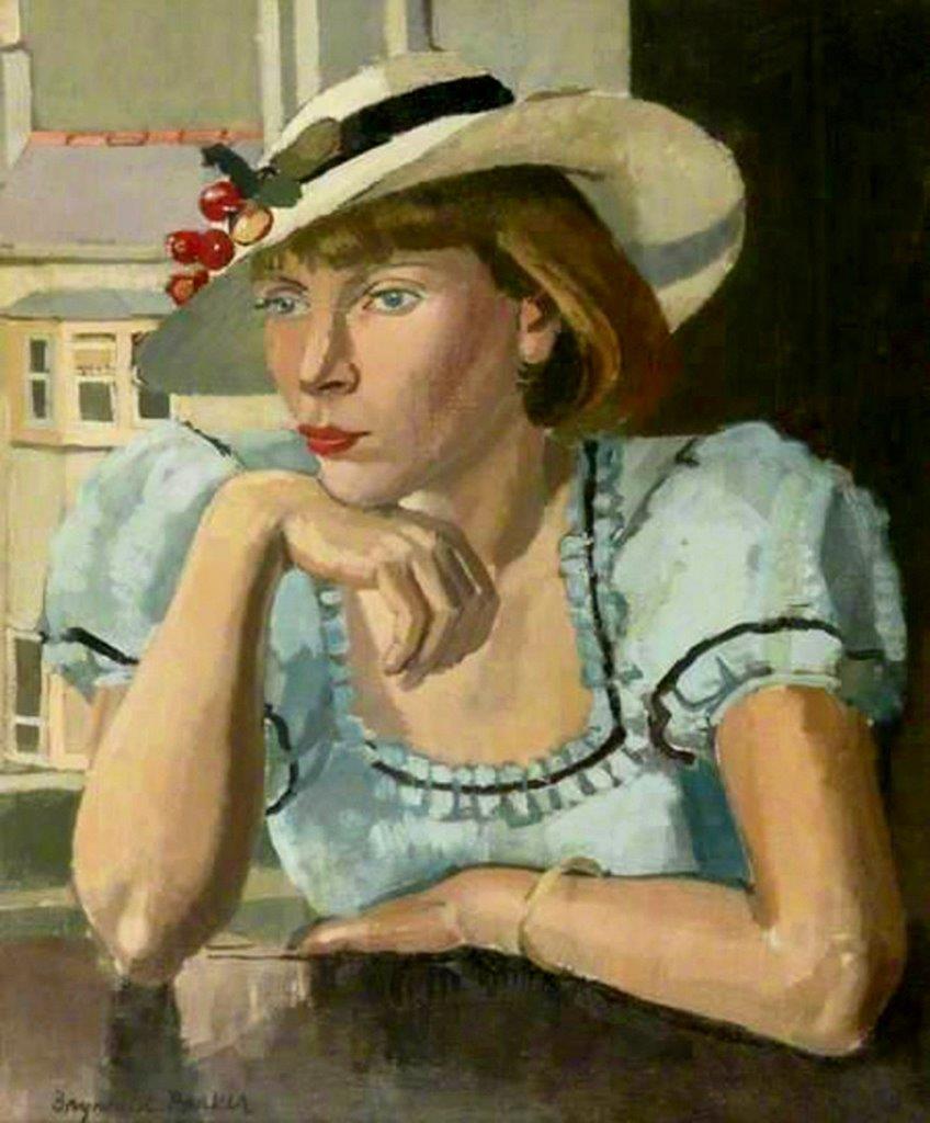Good morning, Pen @penny_thompson & thank you, as always. From the same artist, here's 'The White Hat' by Brynhild Parker from her one woman show at Lefevre in 1935. It is in the collection @mcrartgallery. #BrynhildParker #EastLondonGroup